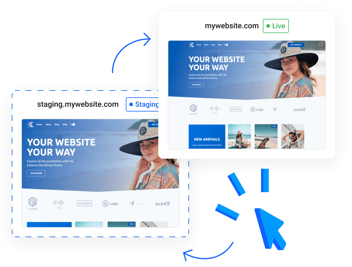 One-click WordPress staging environment